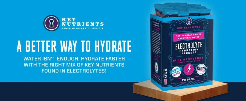 KEY NUTRIENTS Electrolytes Powder Packets - Delicious Blue Raspberry 20 Pack Hydration Packets - Travel Hydration Powder - No Sugar No Calories Gluten Free - Made in USA Blue Raspberry 20 Servings - A better Way To Hydrate