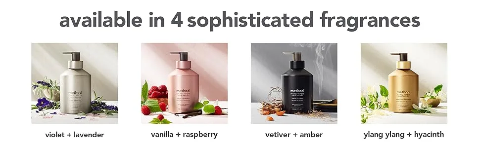 Method Gel Hand Soap Vanilla + Raspberry Reusable Pink Aluminum Bottle Biodegradable Formula 12 oz (Pack of 3) Vanilla + Raspberry 12 Fl Oz (Pack of 3) - gel hand wash, gel hand soap, hand soap