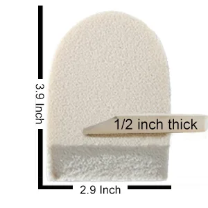Foam Heel Cushion Pad 1/2 Non Adhesive - Foot Pain Relief - 4 Pairs 8 Pack (4 Pair) - size info graphics