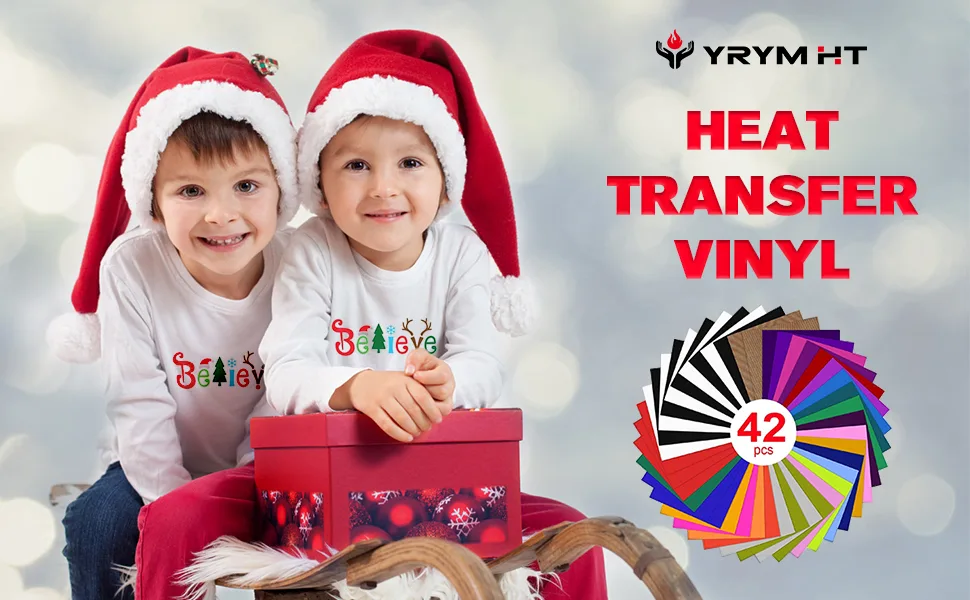 Heat Transfer Vinyl Bundle : 42 Pack 12 x 10 Sheets - Iron on Vinyl for Iron on Fabrics T-Shirts Heat Press Machine Multicolor - product information 6