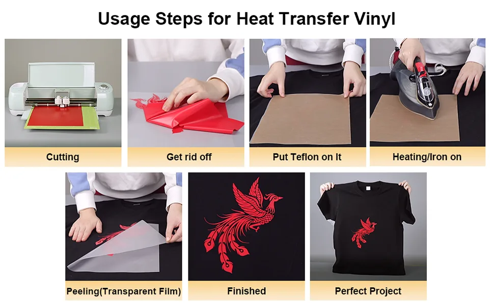 Heat Transfer Vinyl Bundle : 42 Pack 12 x 10 Sheets - Iron on Vinyl for Iron on Fabrics T-Shirts Heat Press Machine Multicolor - product information 9