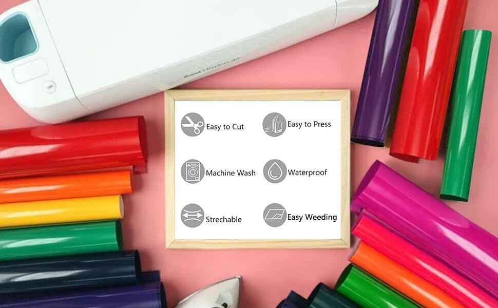 Heat Transfer Vinyl Bundle : 42 Pack 12 x 10 Sheets - Iron on Vinyl for Iron on Fabrics T-Shirts Heat Press Machine Multicolor - iron on vinyl