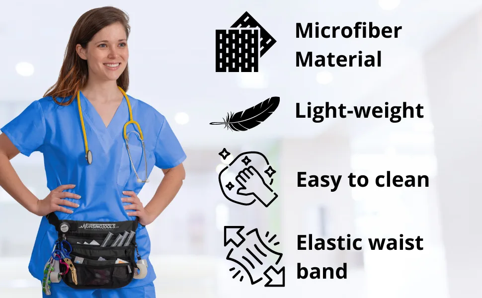 Kangapak Nurse Fanny Pack Multi Compartment Waist Organizer Tool Bag for Students Practitioners & Medical Professionals Ocean Blue - features