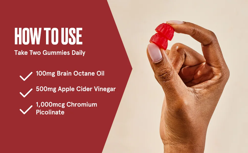 Bulletproof Apple Cider Vinegar Max Sugar-Free Gummies 60 Count Keto Supplement for Cravings - Take two gummies daily