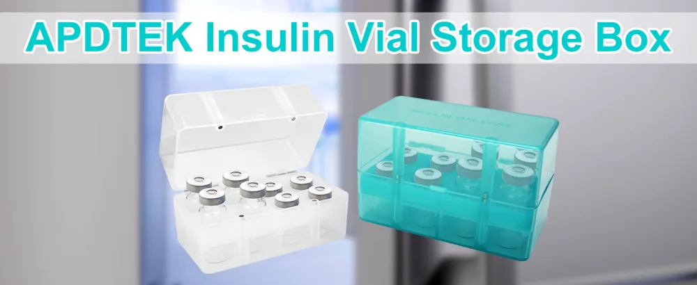 APDTEK Insulin Vial Storage Box Holder for Fridge 8 Slots Diabetic Insulin Vial Case Organizer Protector for Travel Fits 5ML-15ML Insulin Injection Vials (White) - APDTEK Insulin Vial Storage Box