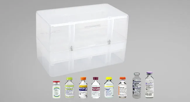 APDTEK Insulin Vial Storage Box Holder for Fridge 8 Slots Diabetic Insulin Vial Case Organizer Protector for Travel Fits 5ML-15ML Insulin Injection Vials (White) - APDTEK Insulin Vial Storage Box