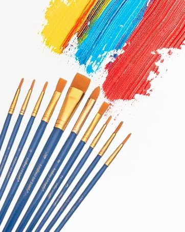 Academy Art Supply 8 x 10 Inch Stretched Canvas Value Pack of 10 - paintbrushes