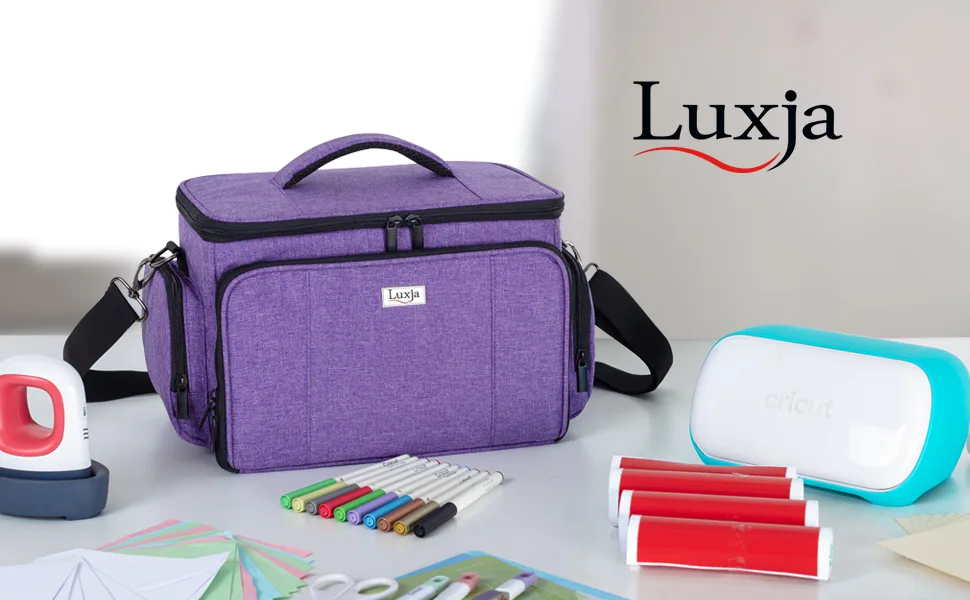 LUXJA Carrying Case Compatible with Cricut Joy and Easy Press Mini Carrying Bag with Supplies Storage Sections Purple - cricut joy bag