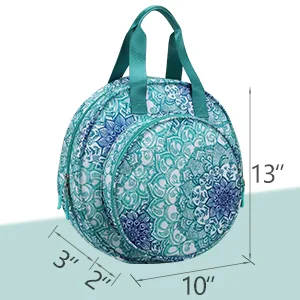 FINPAC Embroidery Project Bag Embroidery Supplies Storage Carrying Tote Case with Multiple Pockets for Embroidery Floss Embroidery Hoops Thread Stitch Tools Kit Bag Only - Emerald Illusions - cross stiches