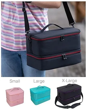 ButterFox Nail Polish Carrying Case Bag Storage Organizer Fits 60-70 Nail Polish Bottles Pockets for Manicure Accessories - Sky Blue - nail polish organizer