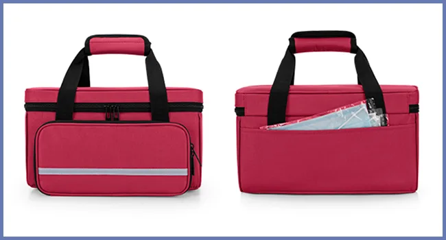 CURMIO Small First Aid Bag Empty Family First Aid Kit Case Medicine Storage Organizer Box For Home And Travel Red (Patent Pending) - first aid box organizer empty