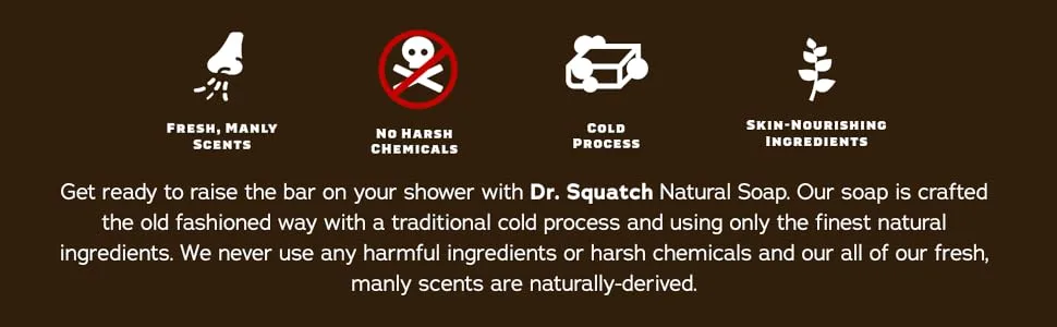 Dr. Squatch All Natural Bar Soap for Men with Zero Grit 3 Pack Cedar Citrus Cedar 5 Ounce (Pack of 3) - Dr. Squatch Soap Details and Ingredients