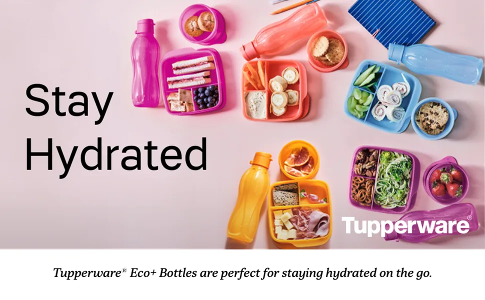 Tupperware Brand Eco+ Reusable Water Bottle Multipack - Includes 500mL 750mL & 1L Sizes - Dishwasher Safe & BPA Free - Lightweight & Leak Proof Combo (500 mL 750 mL 1 L) - Tupperware