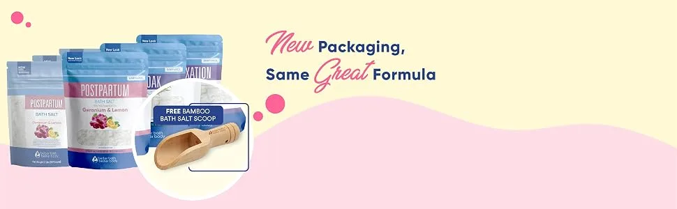 Postpartum Bath Bundle (3-Pack) with Scoop - new packaging better bath better body epsom salt