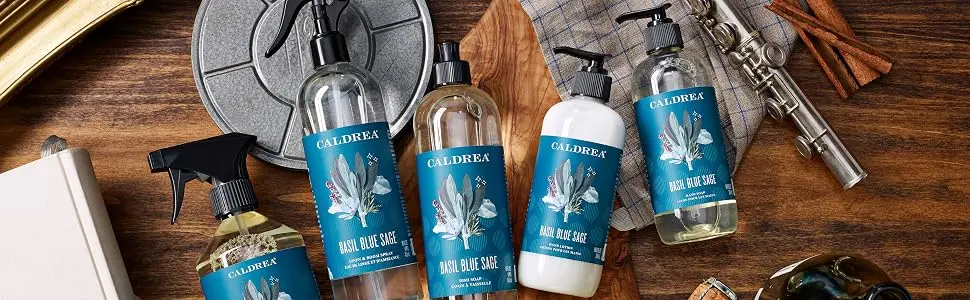 Caldrea Multi-surface Countertop Spray Cleaner Made with Vegetable Protein Extract Basil Blue Sage 16 Fl Oz (Pack of 3) Basil Blue Sage 16 Fl Oz (Pack of 3) - Caldrea