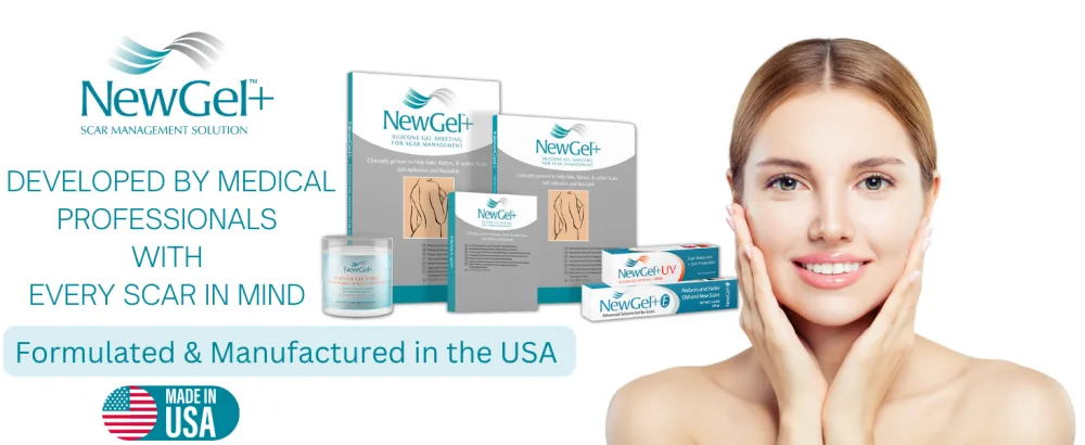 NewGel+ Advanced Silicone Professional Scar Treatment Tape for Irregular Shaped Scars from Surgery Injury Keloids Burns REUSABLE 5 x 6 (1 Count) (Clear) - better intro image