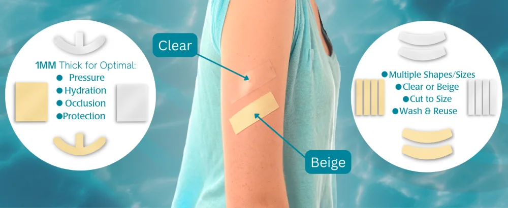 NewGel+ Advanced Silicone Professional Scar Treatment Tape for Irregular Shaped Scars from Surgery Injury Keloids Burns REUSABLE 5 x 6 (1 Count) (Clear) - Scars require thick sheeting for optimal occlusion and pressure
