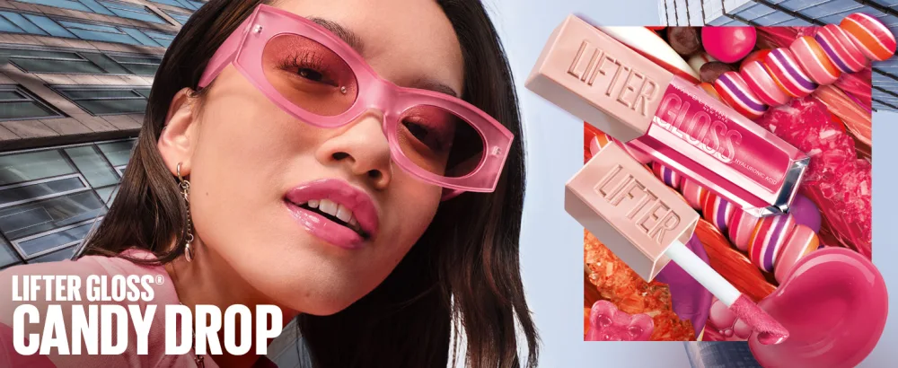 Maybelline New York Lifter Gloss Hydrating Lip Gloss with Hyaluronic Acid Bubblegum Sheer Bright Pink 1 Count - lifter gloss candy drop