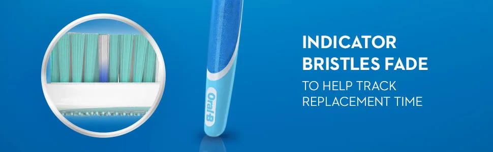 Oral-B 3D White Vivid Manual Toothbrushes Soft Bristles 2 Count Value Pack - Indicator bristles fade to help track replacement time.