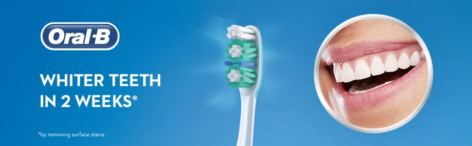 Oral-B 3D White Vivid Manual Toothbrushes Soft Bristles 2 Count Value Pack - Whiter teeth in 2 weeks.
