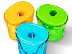 Amazon Basics School Pencil Sharpener 1 Hole 3-Pack 1-hole 3 packs - School Pencil Sharpener