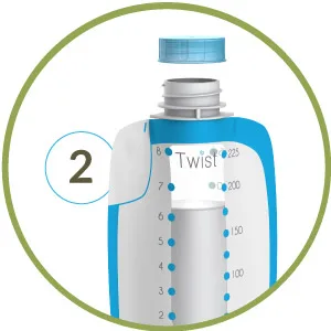 Kiinde Twist Active Latch Nipples for Breast Milk - Fast Flow (2 Pack) 1 - Twist pouch with cap off