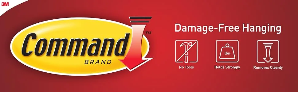 Command 17206BLK-12ES Picture Hanging Strips Value Pack Frame stabilizer 12 Pairs Black - Command Brand Damage-Free Hanging graphics No tools, holds strongly, removes cleanly