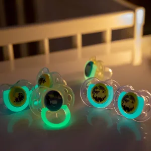 Tommee Tippee Night Time Glow in the Dark Pacifiers Symmetrical Design BPA-Free Silicone Nipple Includes Sterilizer Box 18-36m 2 Count - image