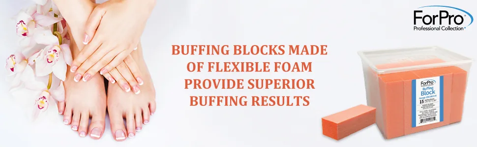 ForPro Buffing Block Super White 180/240 Grit Four-Sided Manicure and Pedicure Nail Buffer 3.75 L x 1 W x 1 H 20-Count - product information 1