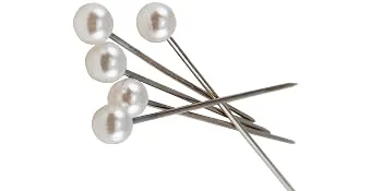SINGER 07051 Pearlized Head Straight Pins Size 24 120-Count White - pearlized pins