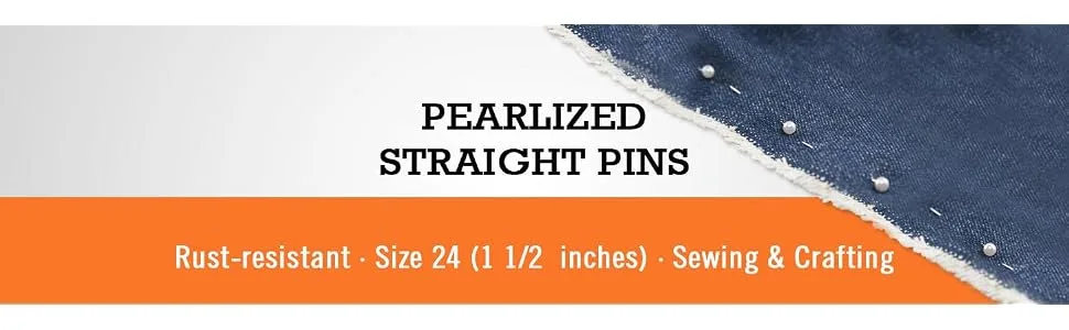 SINGER 07051 Pearlized Head Straight Pins Size 24 120-Count White - rust resistant quilt basting craft ballhead pin stick pin hijab pinsewist sewing hem alteration