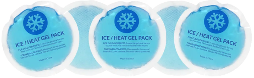 EverOne Round Reusable Gel Ice Pack with Cloth Backing for Hot & Cold Therapeutic Use First Aid Injuries Breastfeeding 5 Count - header logo