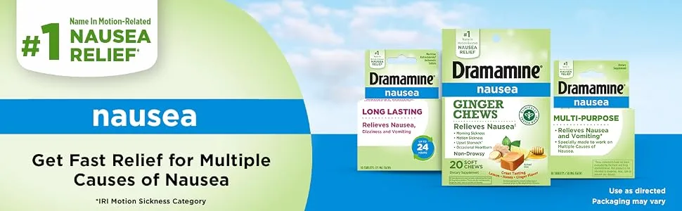 Dramamine Motion Sickness Less Drowsy Chewable Raspberry Cream Flavored 12 Count 2 Pack 24 Count - Dramamine Motion Sickness and Nausea