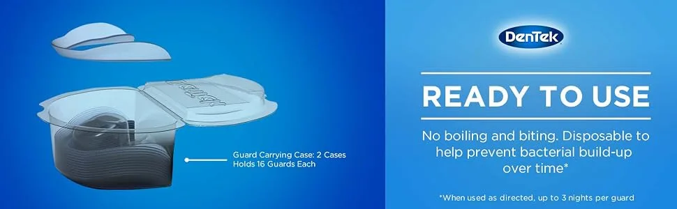 DenTek Fresh Protect Disposable Dental Guards Nighttime Teeth Grinding 32 Count 96 Day Supply - No boiling and biting. Disposable to help prevent bacterial build-up over time