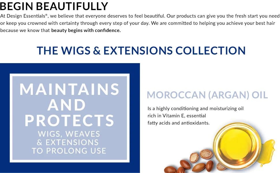 Design Essentials Moroccan Argan Oil Finishing Thermal Serum- Wigs & Extensions Collection Yellow 4 Ounces (Packaging may vary) - product information 2