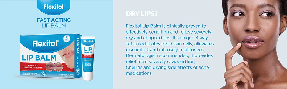Flexitol Lip Balm 0.35 Ounce Tube (3 Pack) - Flexitol Lip Balm
