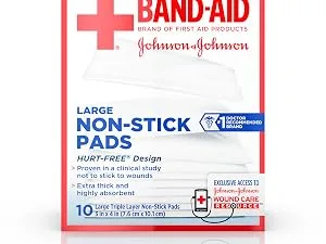 Band-Aid First Aid Pads Medium Non-Stick Pads 10 Count (Pack of 6) Medium 10 Count (Pack of 6) - first aid gauze first aid cover surgery surgery gauze gauze gauze first aid first aid first aid gauz