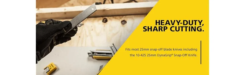 Stanley 11-325T 25mm Heavy Duty Quick-Point Snap-Off Blades with Dispenser Pack of 10 - product information 3