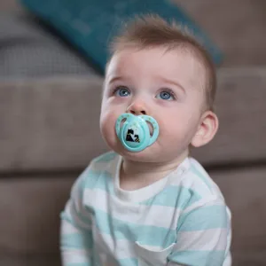 Tommee Tippee Moda Pacifiers Symmetrical Design BPA-Free Silicone Binkies 0-6m 4-Count Multiple Colors - image