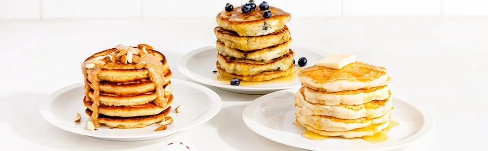 Performance Protein Pancake and Waffle Mix with Whey Protein by Birch Benders Just Add Water 16 Ounce Pack of 6 1 Pound (Pack of 6) - protein pancake stack