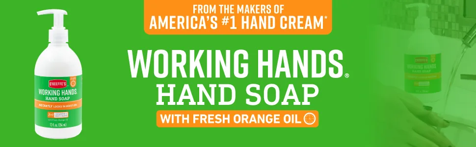 O'Keeffe's Working Hands Moisturizing Hand Soap with Fresh Orange Oil 12 oz Pump (Pack of 2) Orange 2 Pack - Working Hands Orange Hand Soap Row2