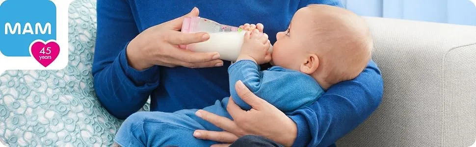 MAM Easy Active Bottle 11 oz (2-Count) Fast Flow Bottles 4+ Month Unisex Gray Unisex Easy Active 11 Ounce - MAM pacifier newborn baby bottles for breastfed babies breastfeeding bottles breast feeding