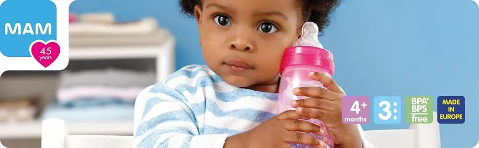 MAM Easy Active Bottle 11 oz (2-Count) Fast Flow Bottles 4+ Month Unisex Gray Unisex Easy Active 11 Ounce - pacifier mam maam baby bottles newborn baby bottle bottle bottles baby essentials baby feeding set