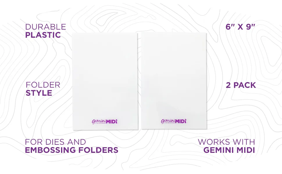 Gemini GEMMIDI-Acc-FOLD Midi Manual Die Cutting & Embossing Machine-Plastic Folder-2 Pack 6 x 9 Clear Single - gemini midi replacement plates accessories embossing die cutting machine crafters companion