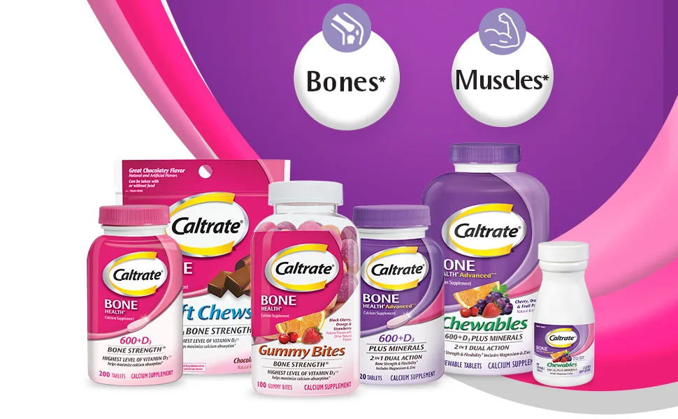 Caltrate Bone Health 600+D3 to help maximize calcium absorption Calcium and Vitamin D Supplement Tablet 600 mg - 120 Count - Caltrate Supplement help support healthy bones, blood, muscles, and nerves