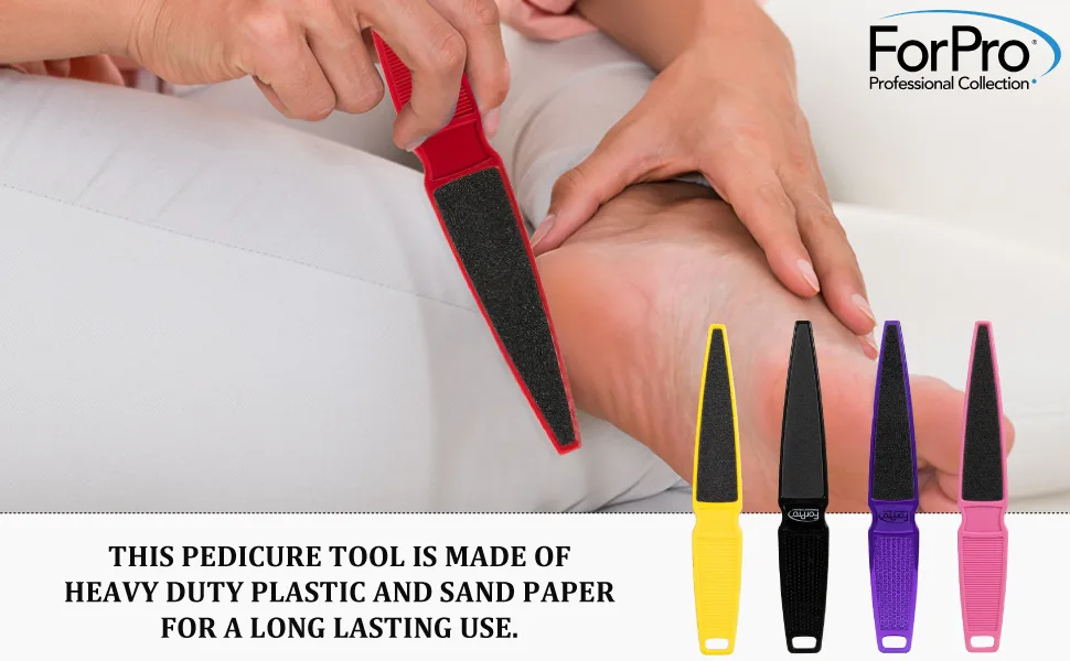 ForPro Pedicure Paddle Foot File Double-Sided Foot File for Heels Disposable & Sanitizable 80/120 Grit Red Pack of 12 - ForPro