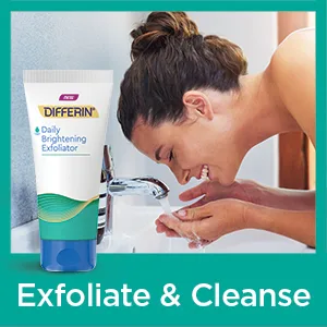 Differin Face Scrub Daily Brightening Exfoliator Improves Tone and Texture for Acne Prone Skin Green 6 Fl Oz (Packaging May Vary) - cleanse