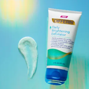 Differin Face Scrub Daily Brightening Exfoliator Improves Tone and Texture for Acne Prone Skin Green 6 Fl Oz (Packaging May Vary) - exfoliator