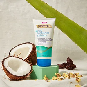 Differin Face Scrub Daily Brightening Exfoliator Improves Tone and Texture for Acne Prone Skin Green 6 Fl Oz (Packaging May Vary) - exfoliator