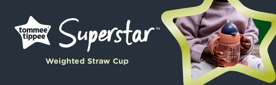 Tommee Tippee Superstar Weighted Straw Cup for Toddlers 6m+ 10oz 2 Pack Leak and Shake-Proof Antimicrobial Technology Pink - image